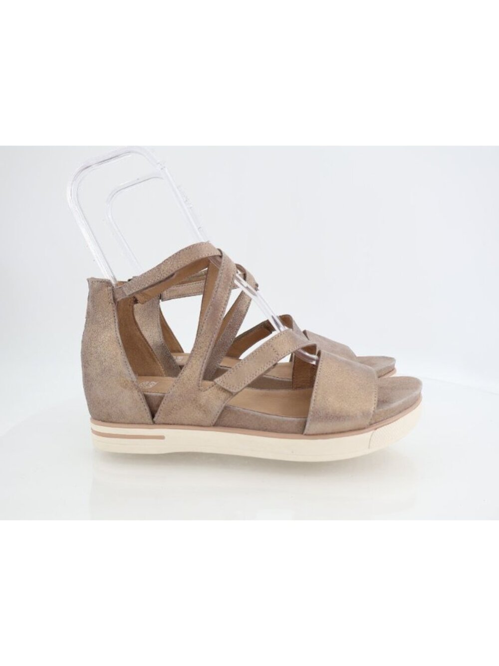 Eileen Fisher Story Platform Wedge Sandal Strappy Bronze Metallic Leather Sz 10 - Picture 2 of 10